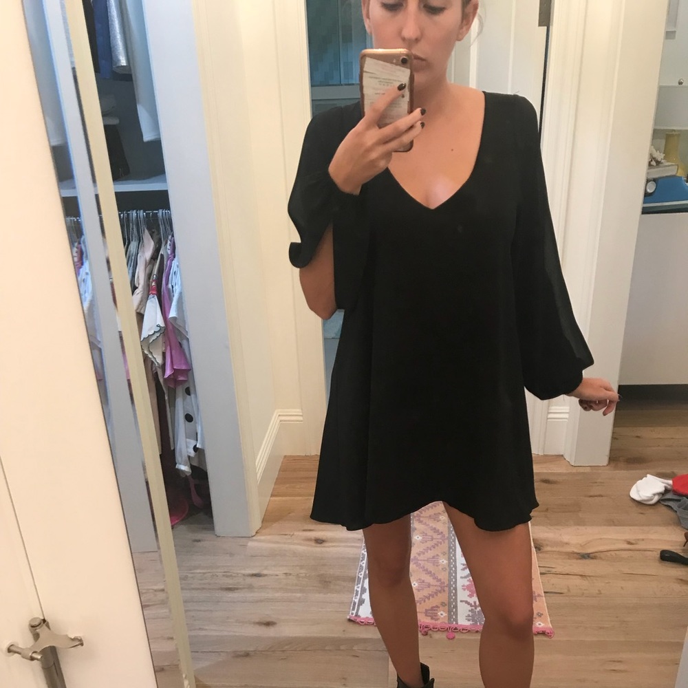 Lovers +friends black chiffon dress